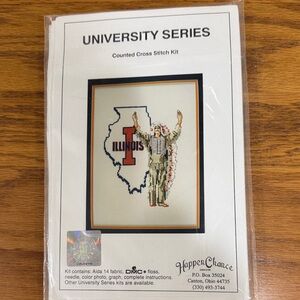 Illinois University Series Counted Cross Stitch Kit - Red, Black, Cream
